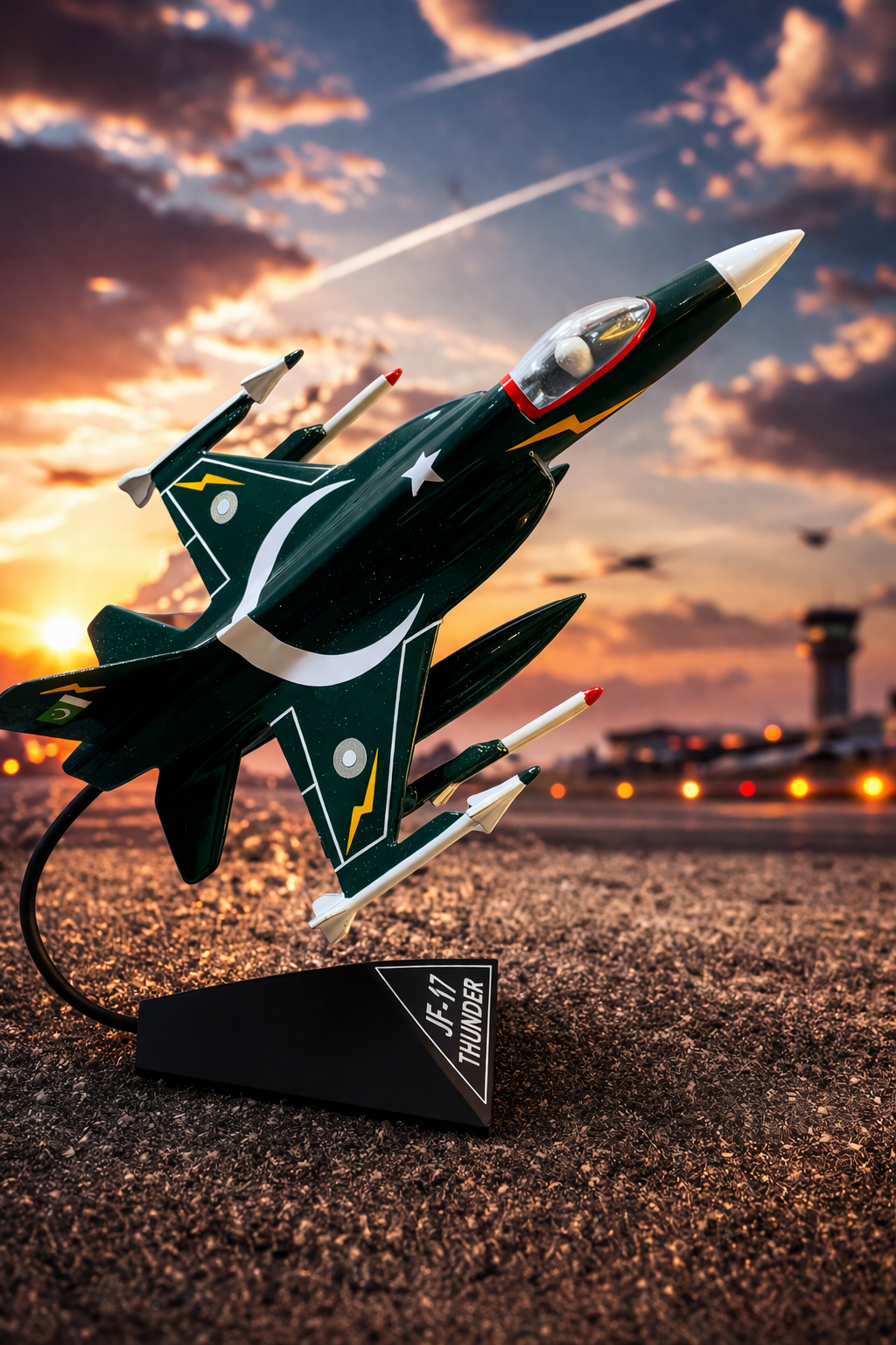 JF-17 Thunder Fighter Jet Model – Pakistan Flag Edition | PAF Collectible Aircraft | Premium Display Piece