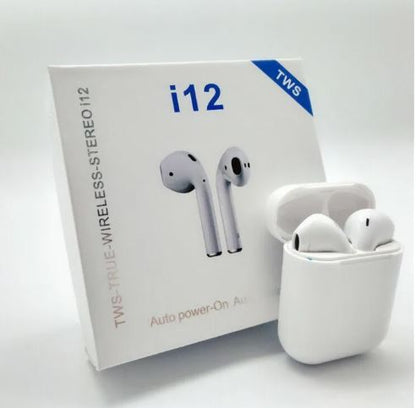 i12 Original Wireless Bluetooth Earbuds with HD Stereo Bass & Power Bank Case