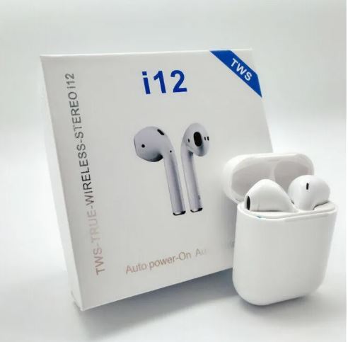i12 Original Wireless Bluetooth Earbuds with HD Stereo Bass & Power Bank Case