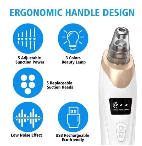 5-in-1 Electric Blackhead Vacuum – Deep Pore Cleaner & Acne Remover