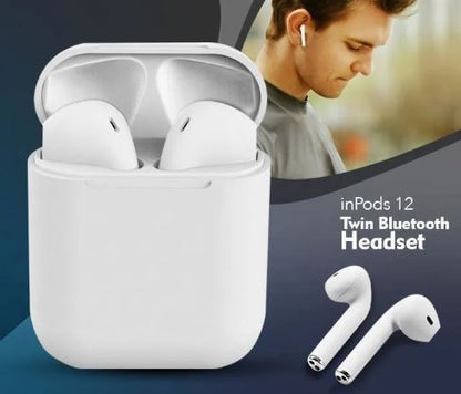 i12 Original Wireless Bluetooth Earbuds with HD Stereo Bass & Power Bank Case