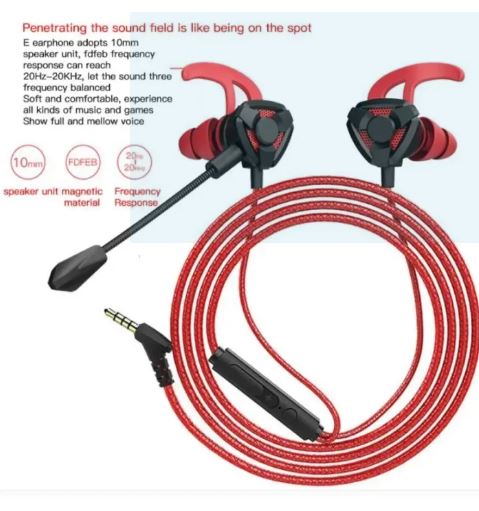 Wired Gaming Earbuds with Mic – Universal for Mobile & PC