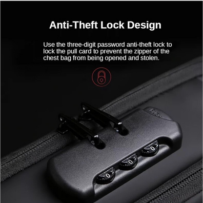 Waterproof Anti-Theft Sling Bag with USB Charging & Lock
