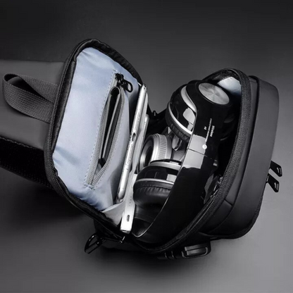 Waterproof Anti-Theft Sling Bag with USB Charging & Lock