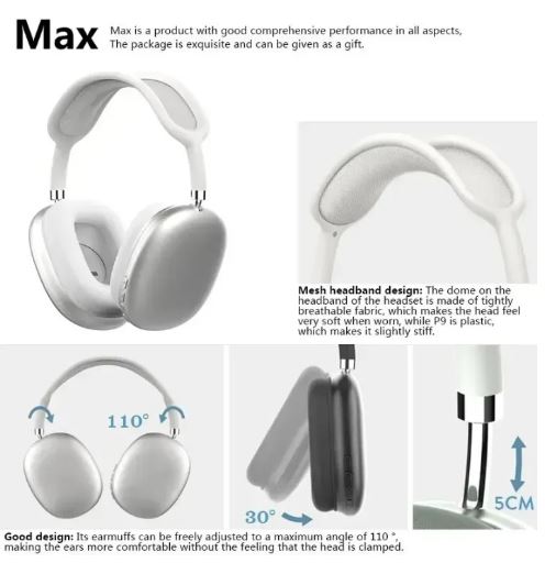 P9 Wireless Bluetooth Headphones – Noise-Cancelling Stereo Headset with Mic for Gaming & Sports