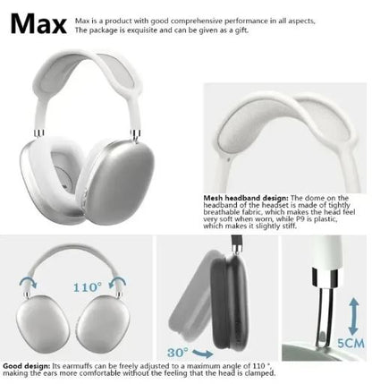 P9 Wireless Bluetooth Headphones – Noise-Cancelling Stereo Headset with Mic for Gaming & Sports