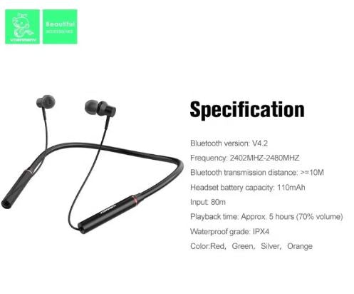 Magnetic Bluetooth 5.2 Neckband Earphones with LED Display & Noise-Canceling Mic