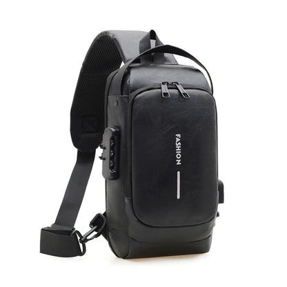 Anti-Theft Crossbody Sling Bag – Waterproof, Unisex, USB Port and Password Lock