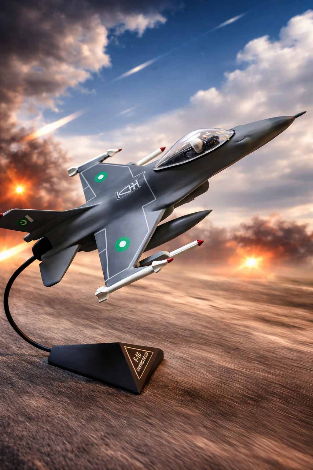 F-16 AB Fighter Jet Model – Afterburner Edition | Premium Diecast Aircraft | High-Speed Combat Display Piece