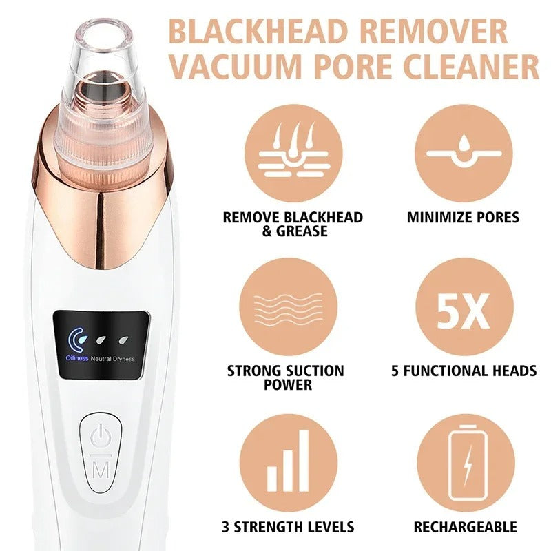 5-in-1 Electric Blackhead Vacuum – Deep Pore Cleaner & Acne Remover